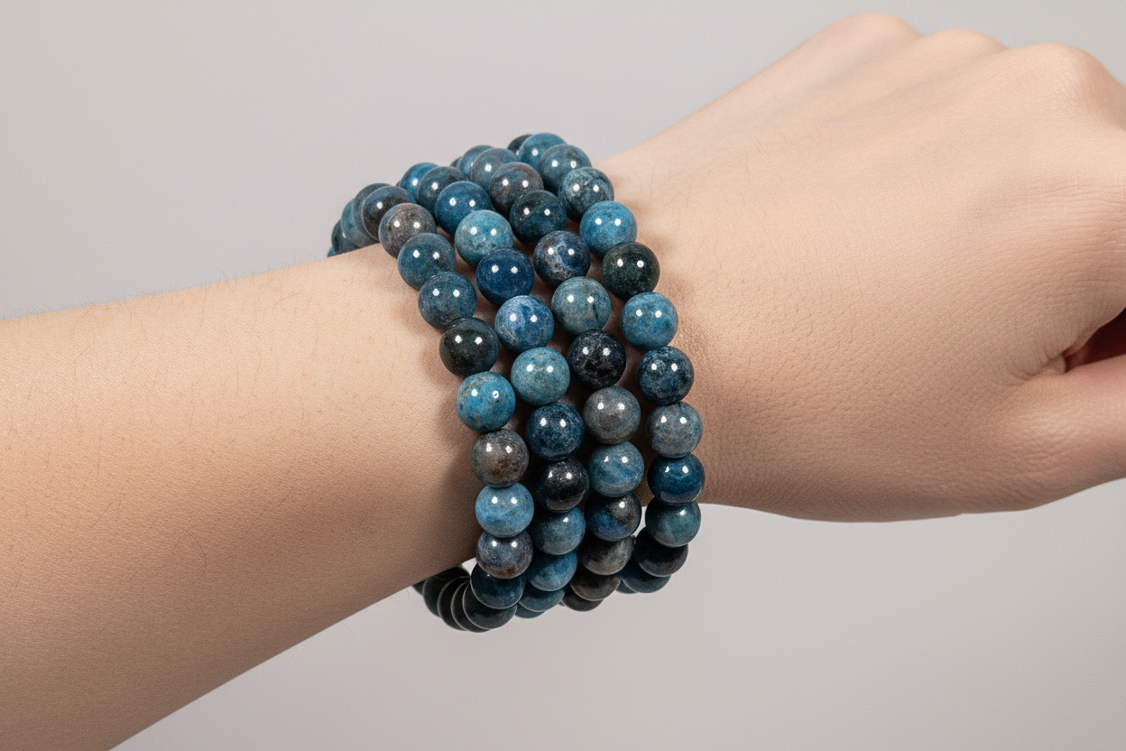 Blauer Apatit Armband 8mm