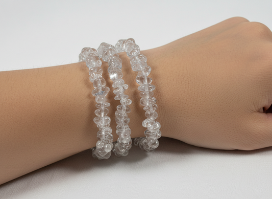 Bergkristal splitarmband (helder)
