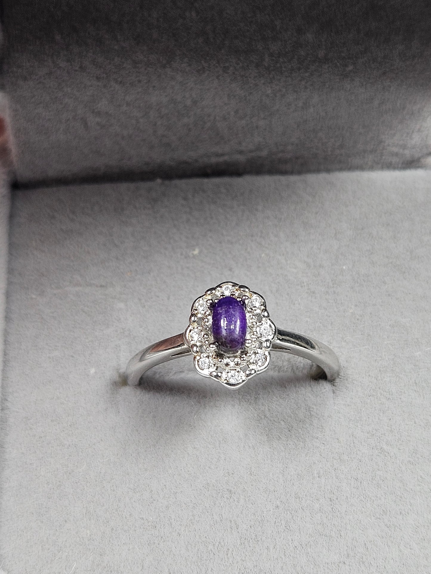 Sugiliet s925 (zilver) verstelbare ring nr2