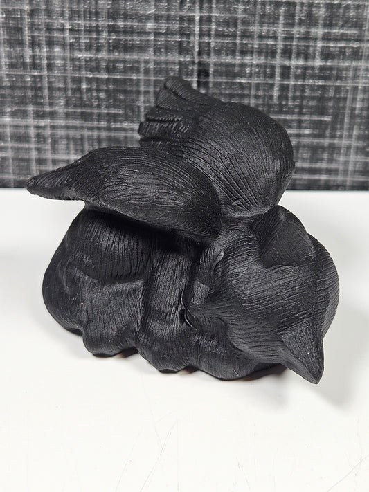 Zwarte obsidiaan gedenkkatje