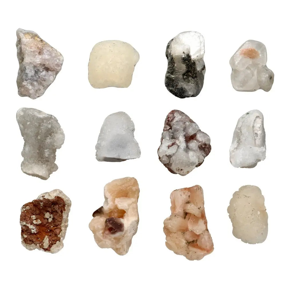 Mineralen Mix, 12 Ruwe Mineralen in Opbergdoos