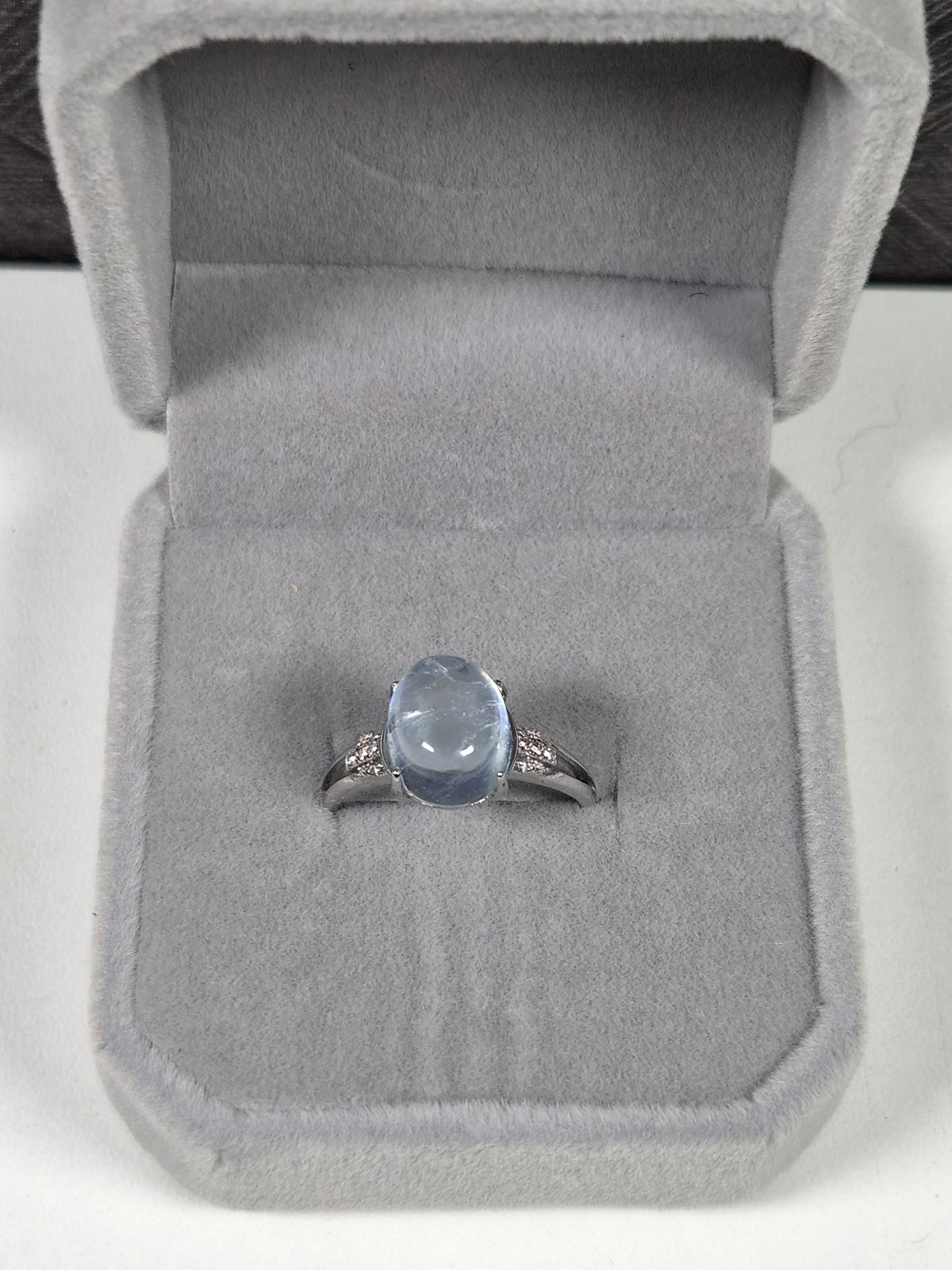 Aquamarijn s925 (zilver) verstelbare ring nr12