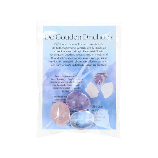 Cadeauzakje Gouden Driehoek trommelstenen