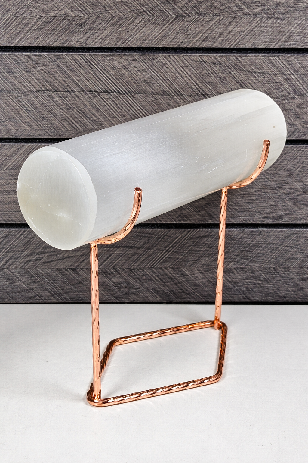 Selenietstaaf 15 cm met houder Roségoud (voor het reinigen en opladen van o.a. armbanden)