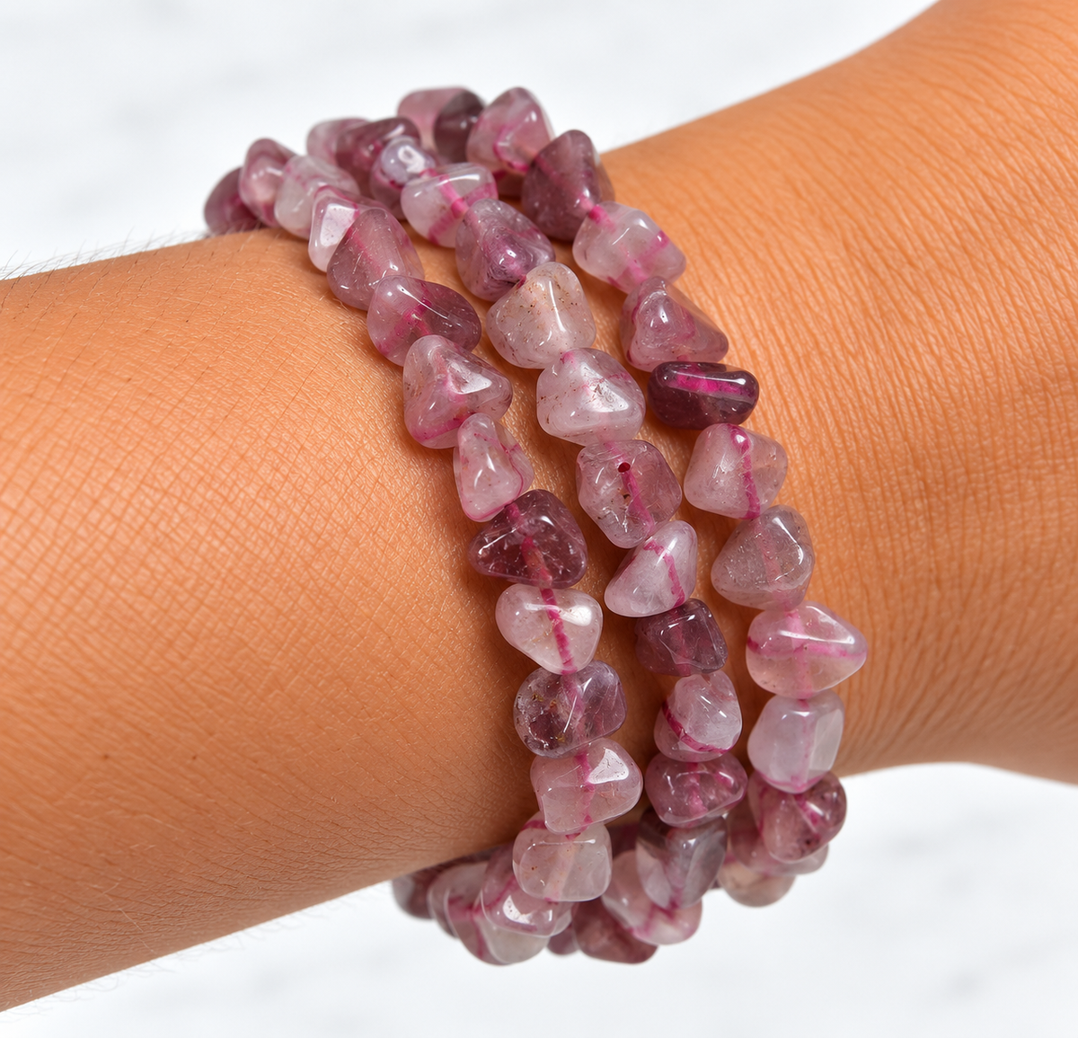 Lavendelkwarts trommelsteen armband 6mm