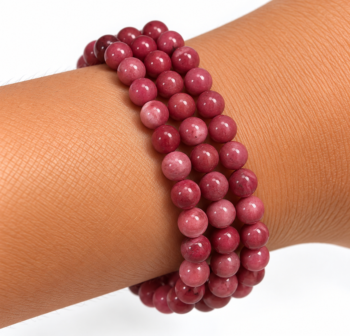 Roze Versteend Hout armband 4mm