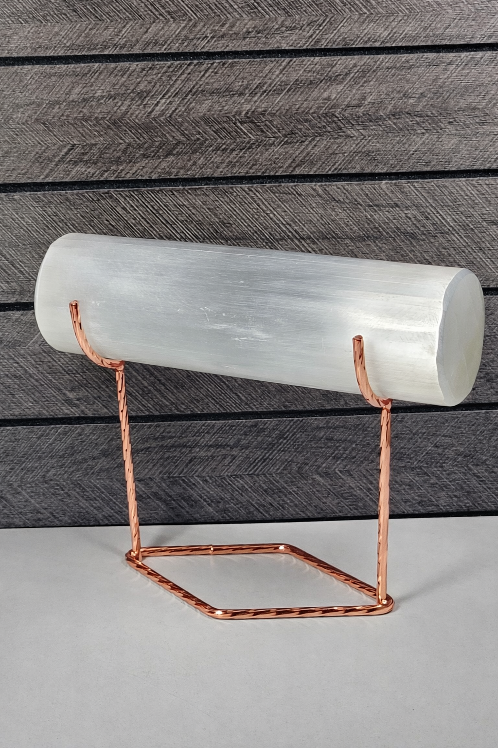 Selenietstaaf 15 cm met houder Roségoud (voor het reinigen en opladen van o.a. armbanden)