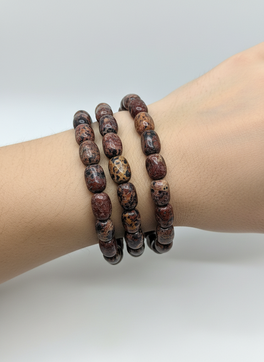 Luipaard Jaspis trommelsteen armband 8mm