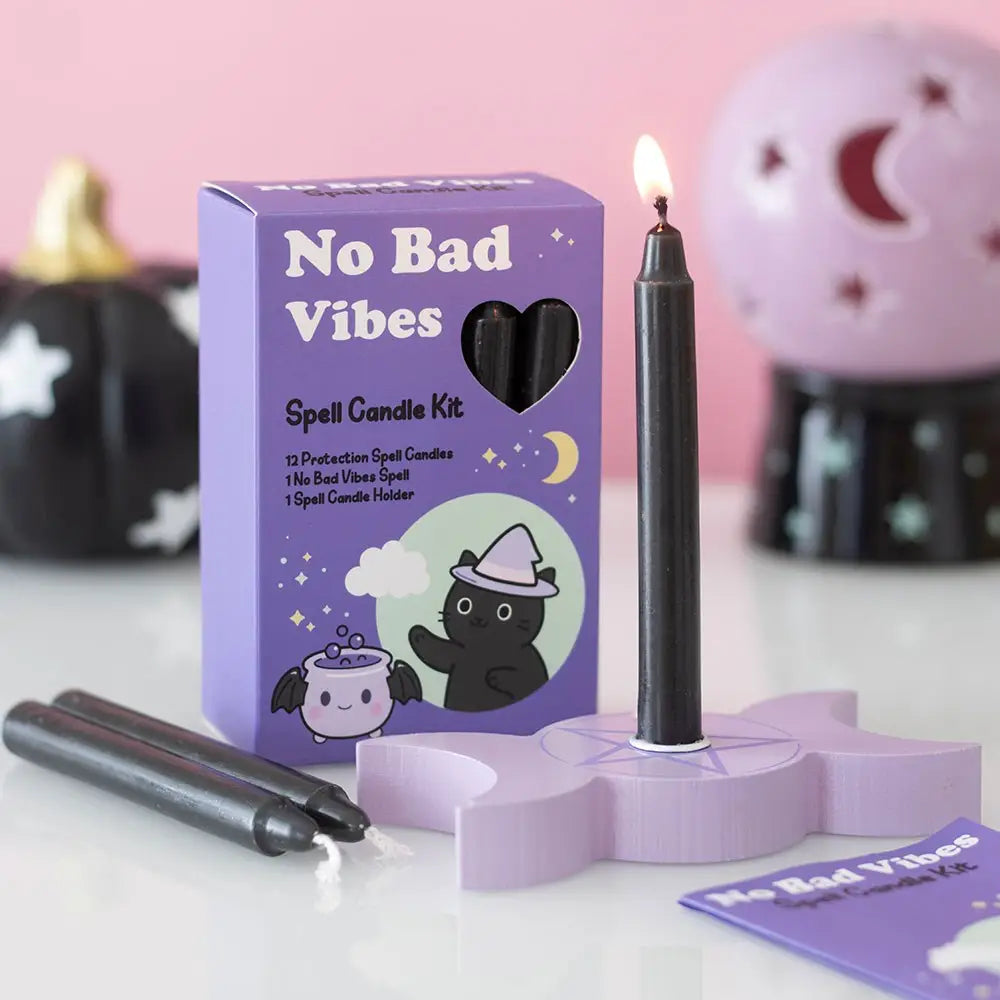 Spell candles en Houder Set 'No Bad Vibes'