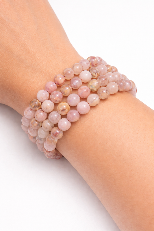Bloemagaat armband 6mm