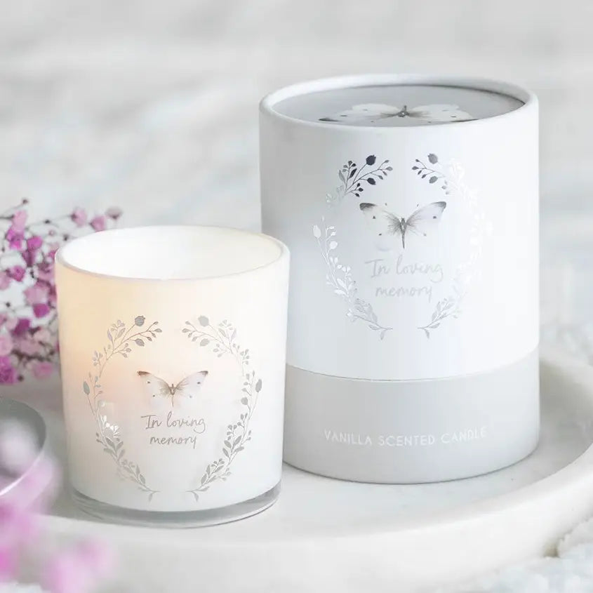 Gedenkkaars Vanille 'In Loving Memory'