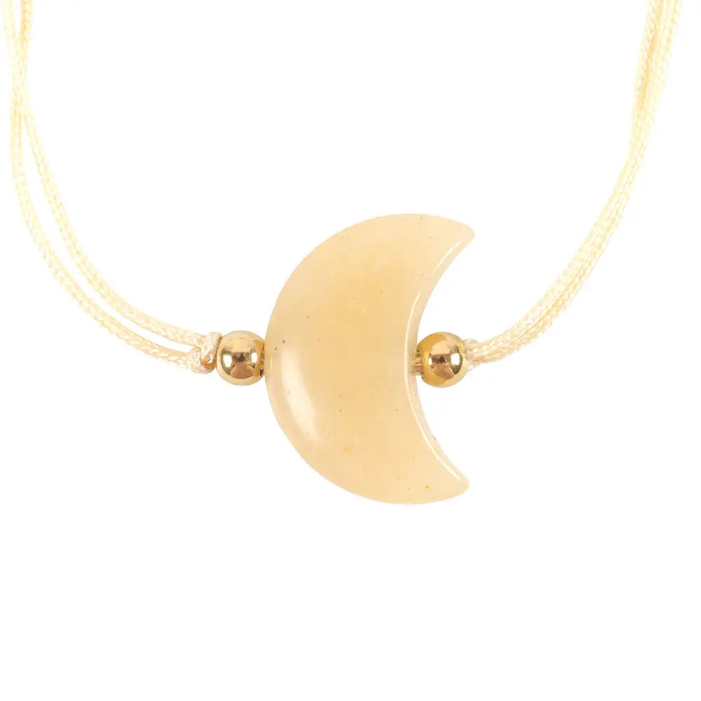 Cadeauverpakking Gele Jade Maan 'Be Brave' verstelbare armband