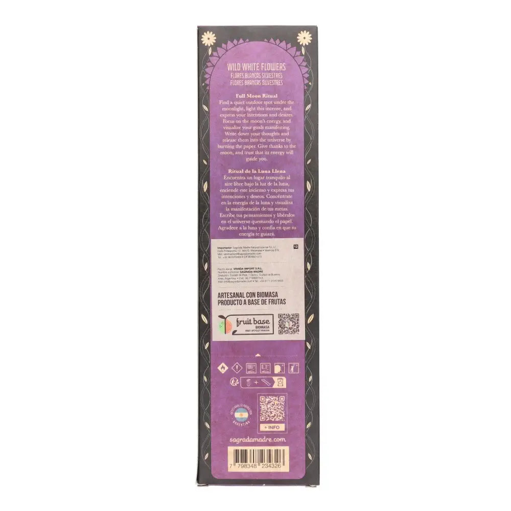 Sagrada Madre Ritual Full Moon Wierook, Wilde witte bloemen