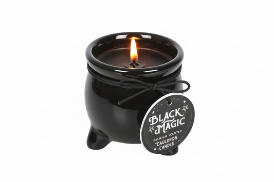 Heksenketel Geurkaars Zwart - Bescherming (Zwarte Opium en Mirre)