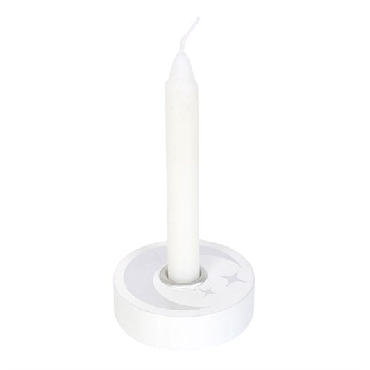 Spell Candle Houder Maan Wit