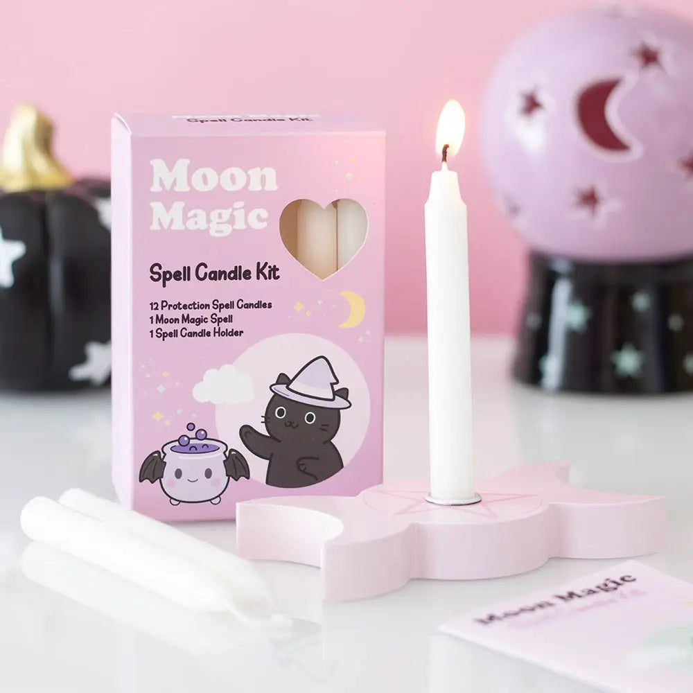 Spell Candles en Houder Set 'Moon Magic'
