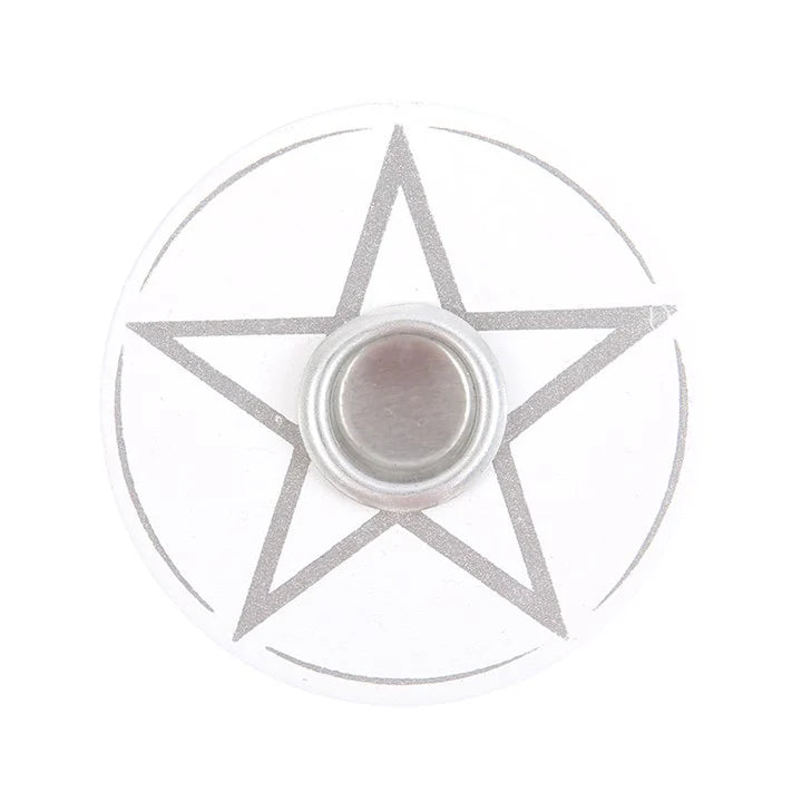 Spell Candle Houder Pentagram Wit