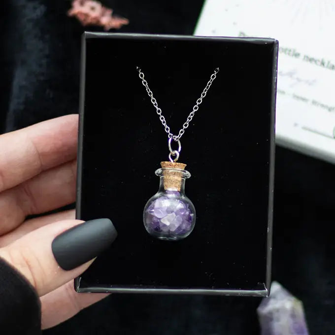Potion Bottle Ketting Amethist