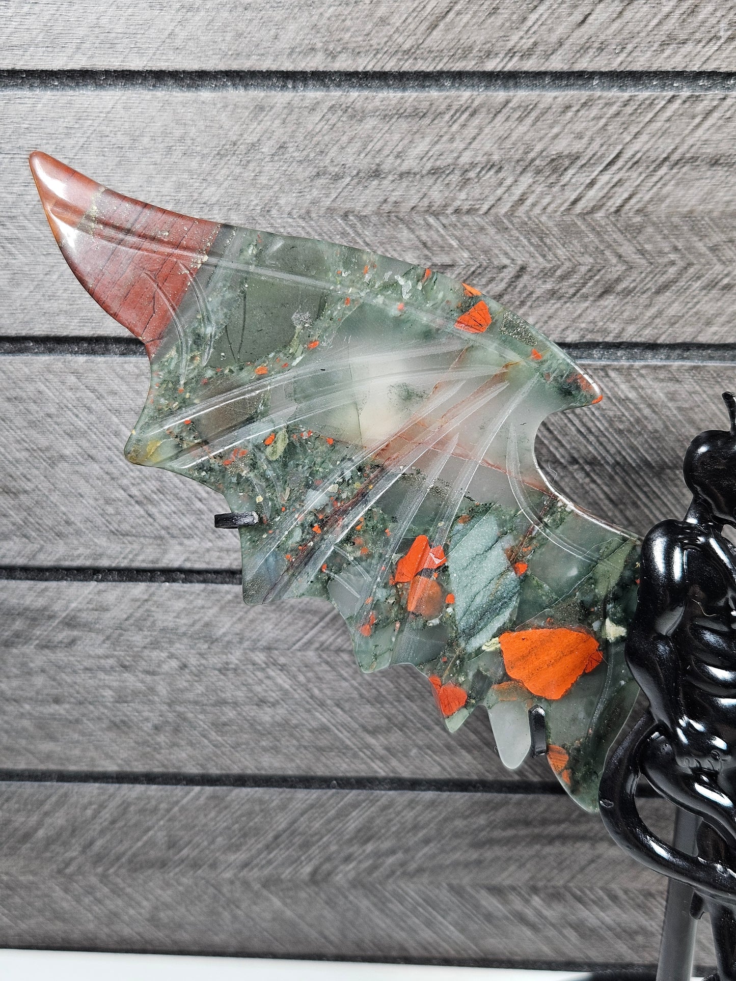 Afrikaanse bloedsteen duivel/engel koppel W20