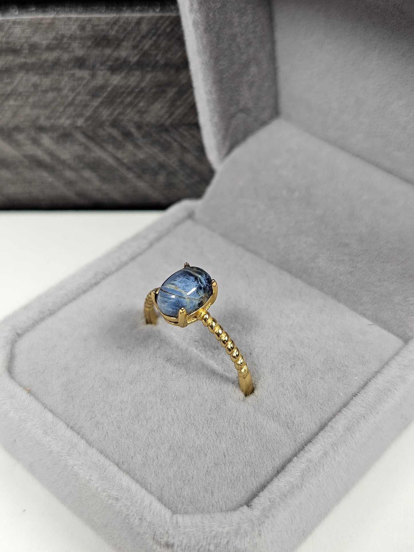 Pietersiet s925(verguld) verstelbare ring nr62