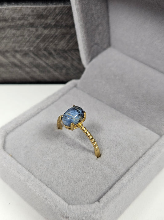 Pietersiet s925(verguld) verstelbare ring nr62