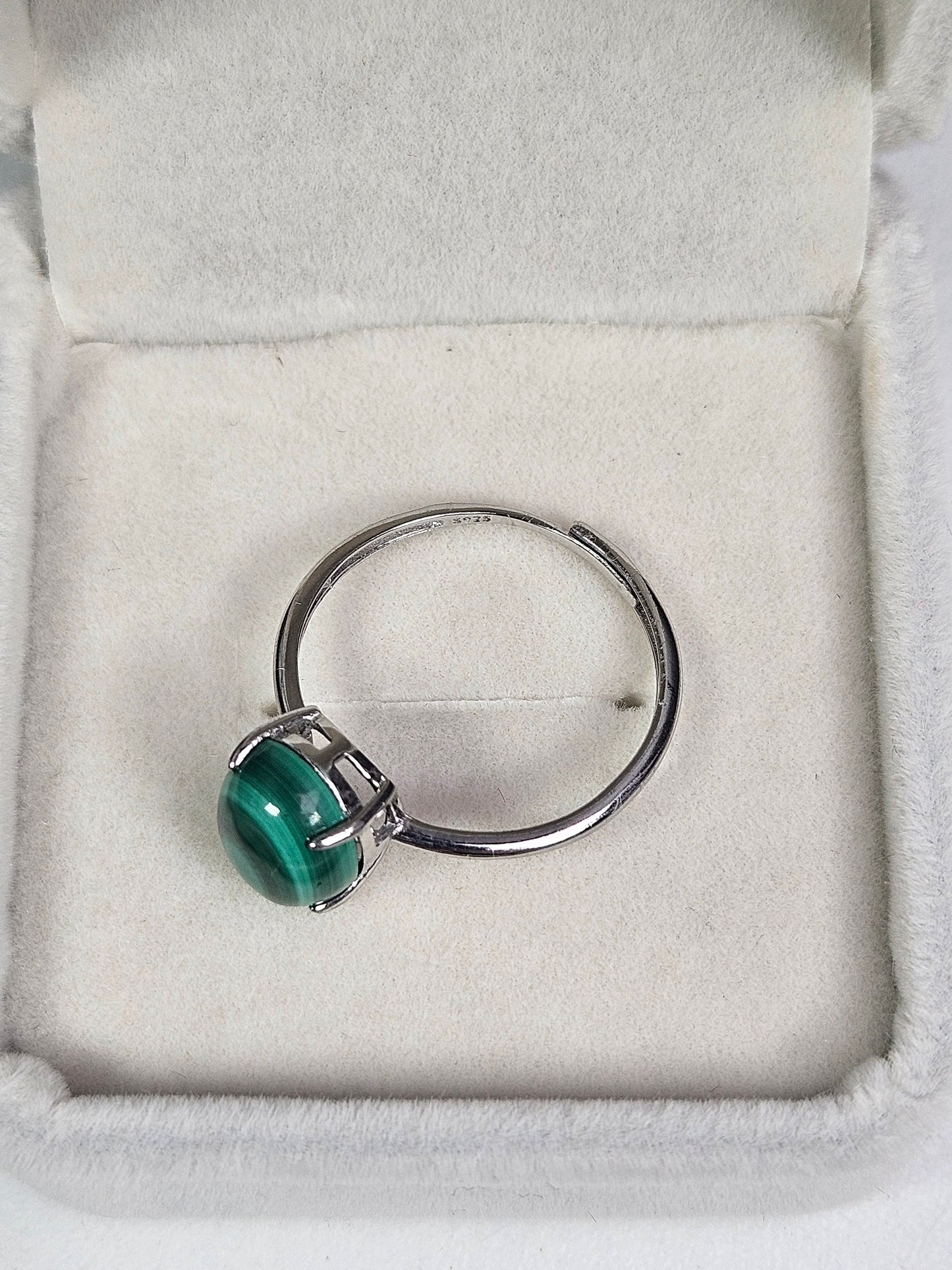 Malachiet s925 (zilver) verstelbare ring nr16