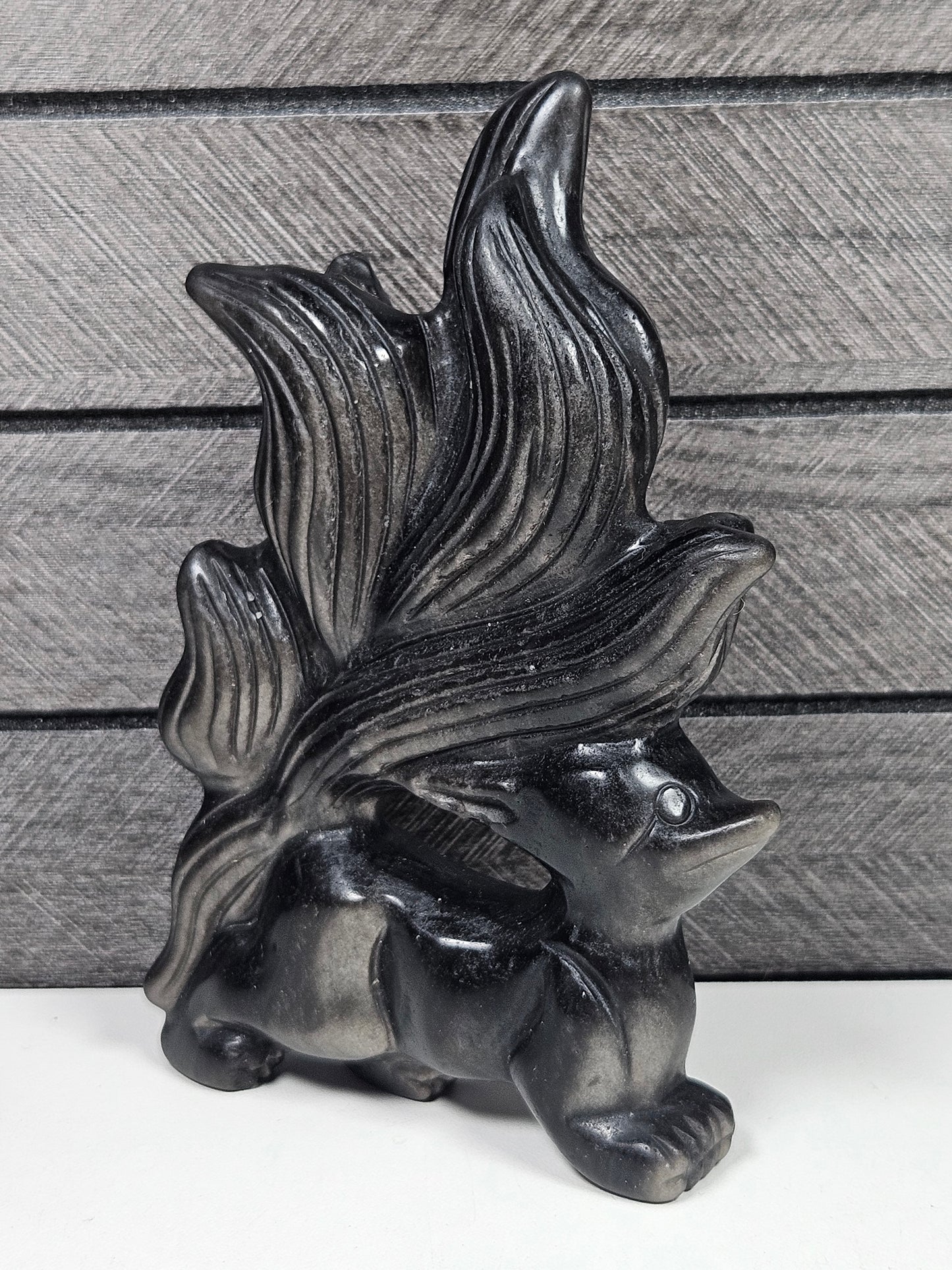 Zilver obsidiaan Ninetail fox 304 gram