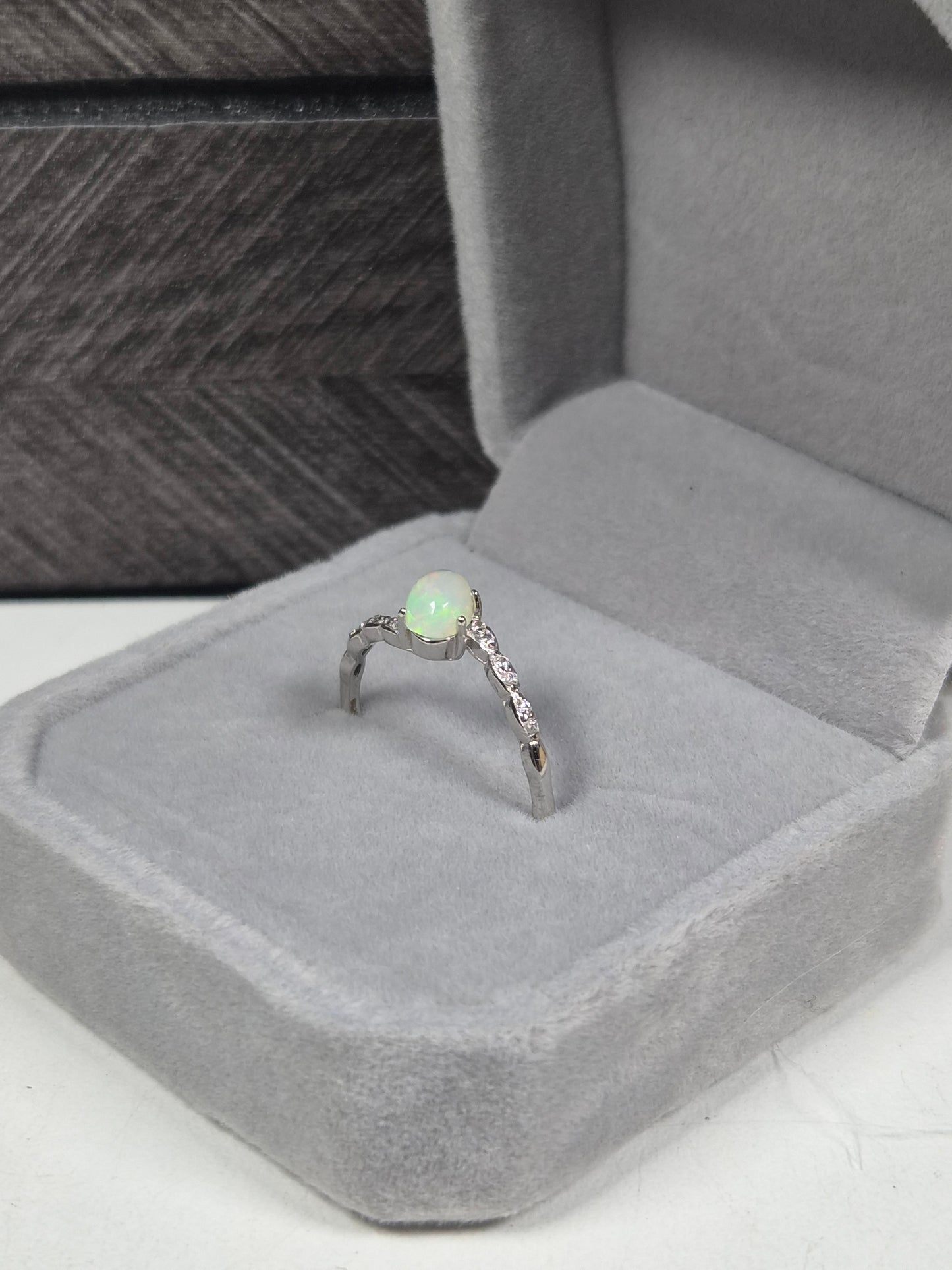Opaal s925 (zilver) verstelbare ring nr21