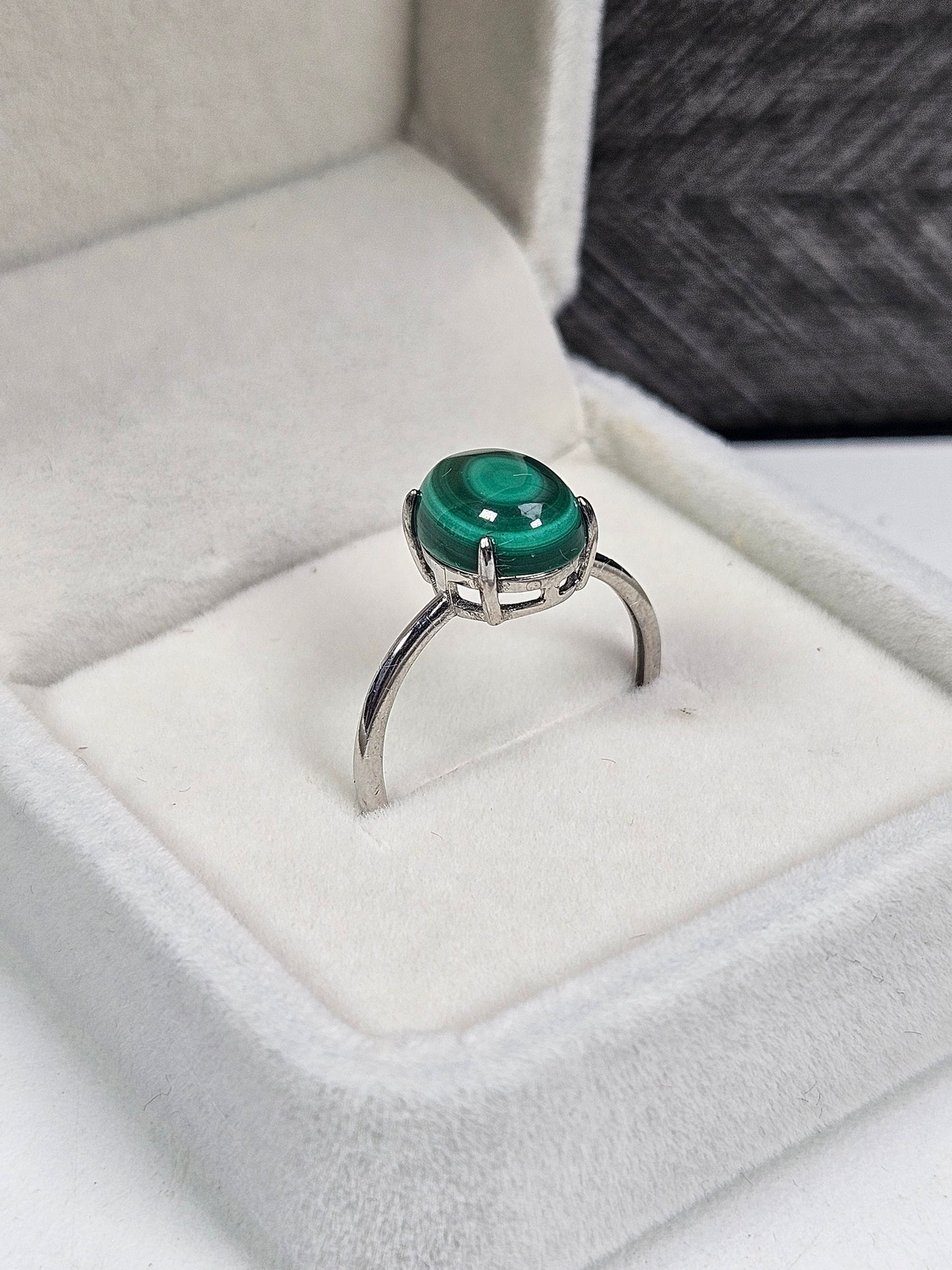 Malachiet s925 (zilver) verstelbare ring nr16