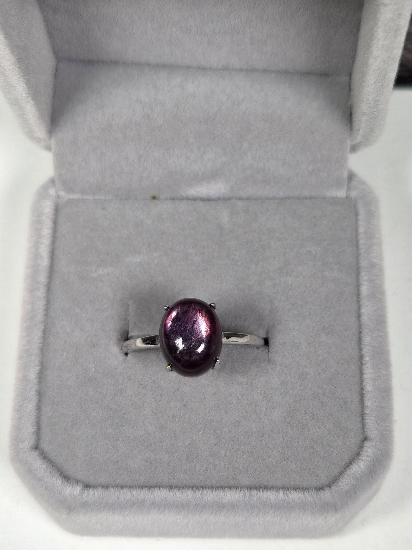 Paarse Mica s925 (zilver) verstelbare ring nr9