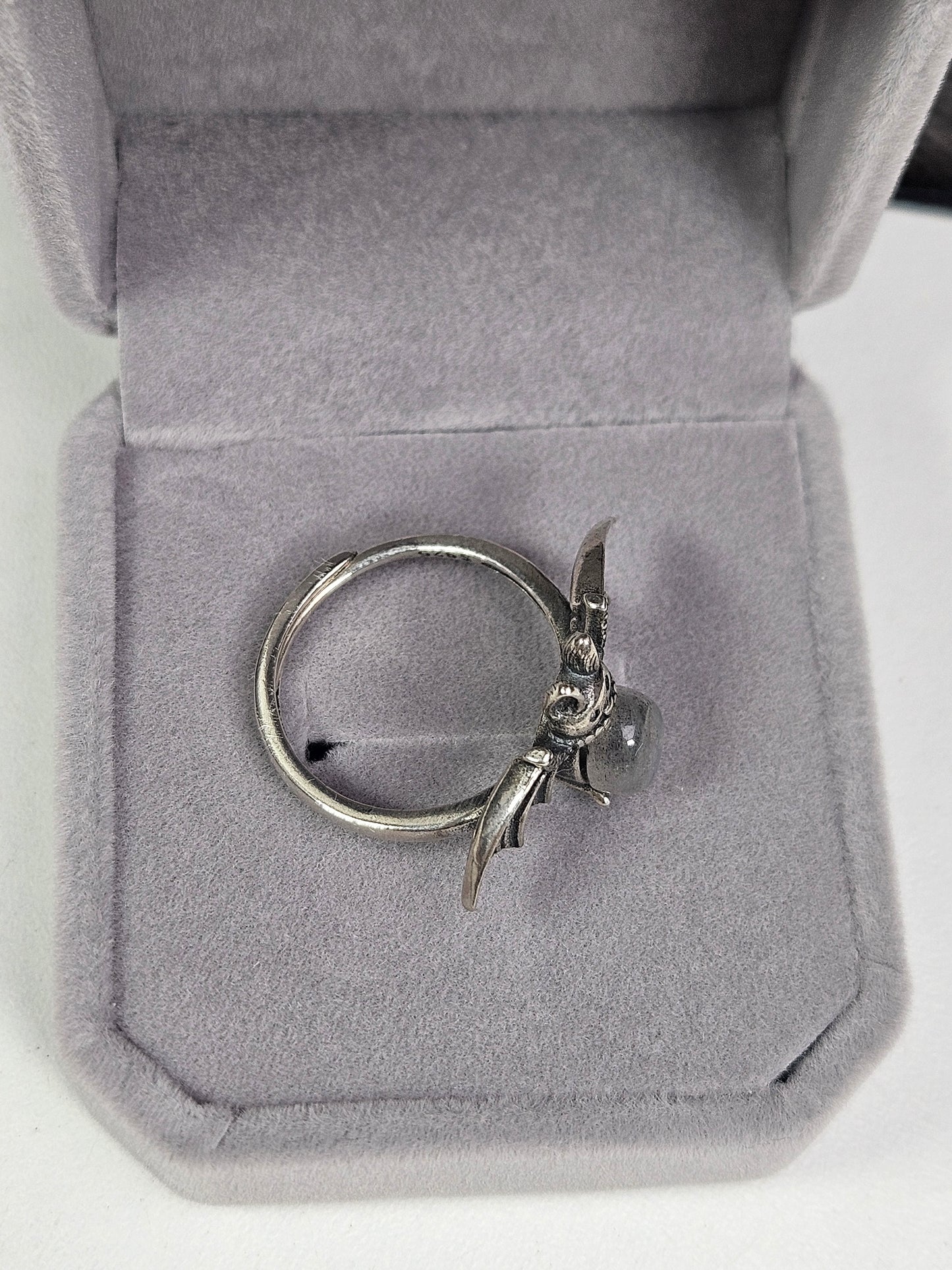 Labradoriet s925 (zilver) verstelbare ring nr6