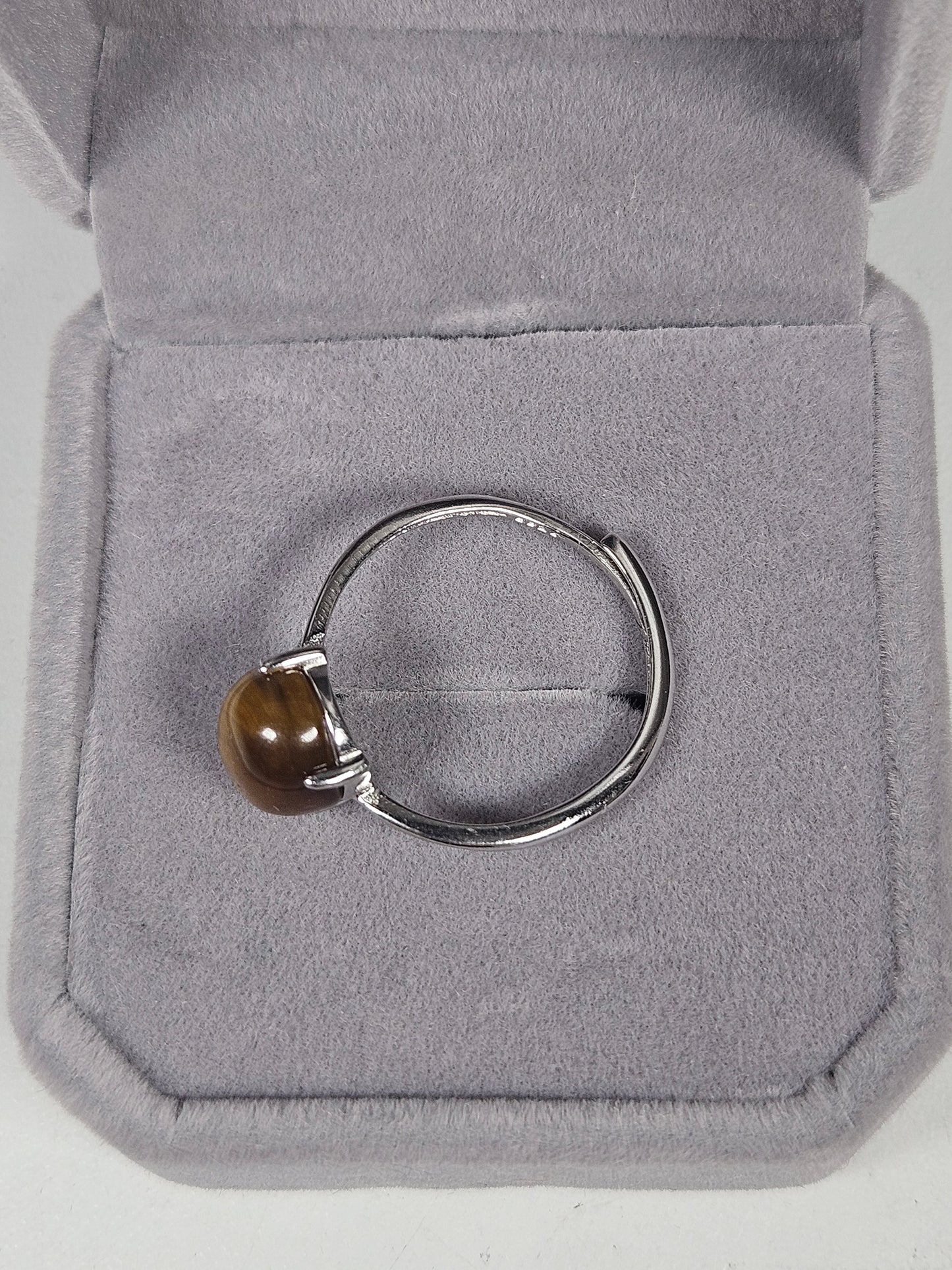 Tijgeroog s925 (zilver) verstelbare ring nr35