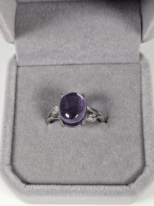 Amethist s925 (zilver) verstelbare ring nr45