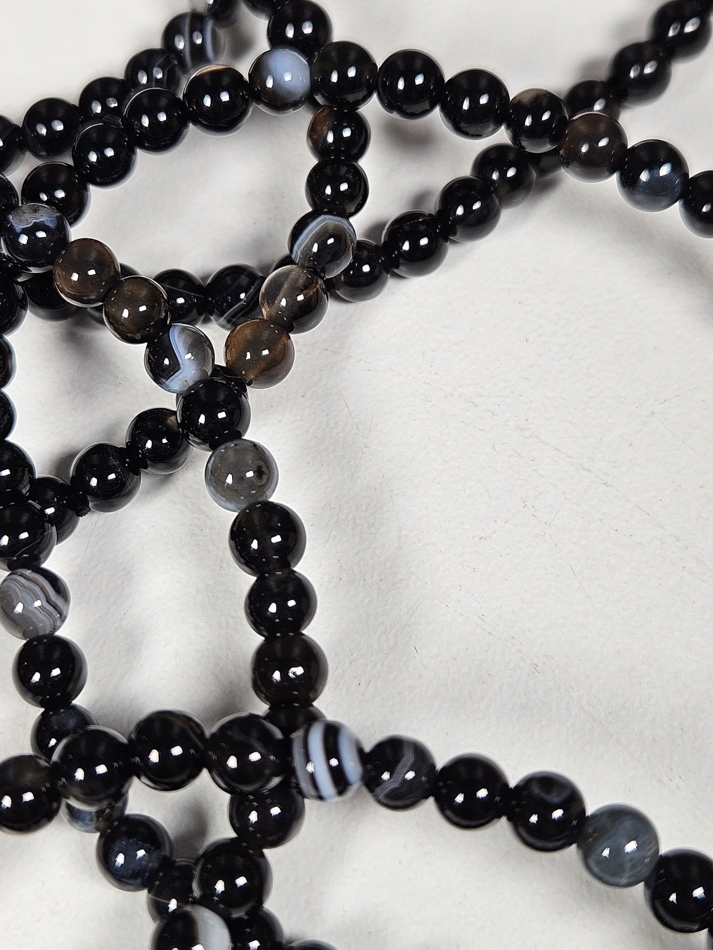 Zwarte agaat armband 4mm