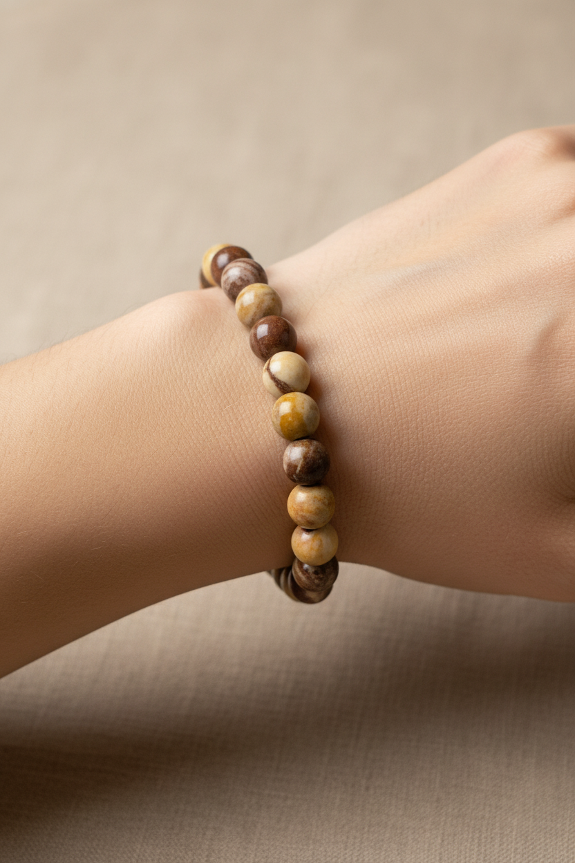 Chocolade Calciet armband 6mm