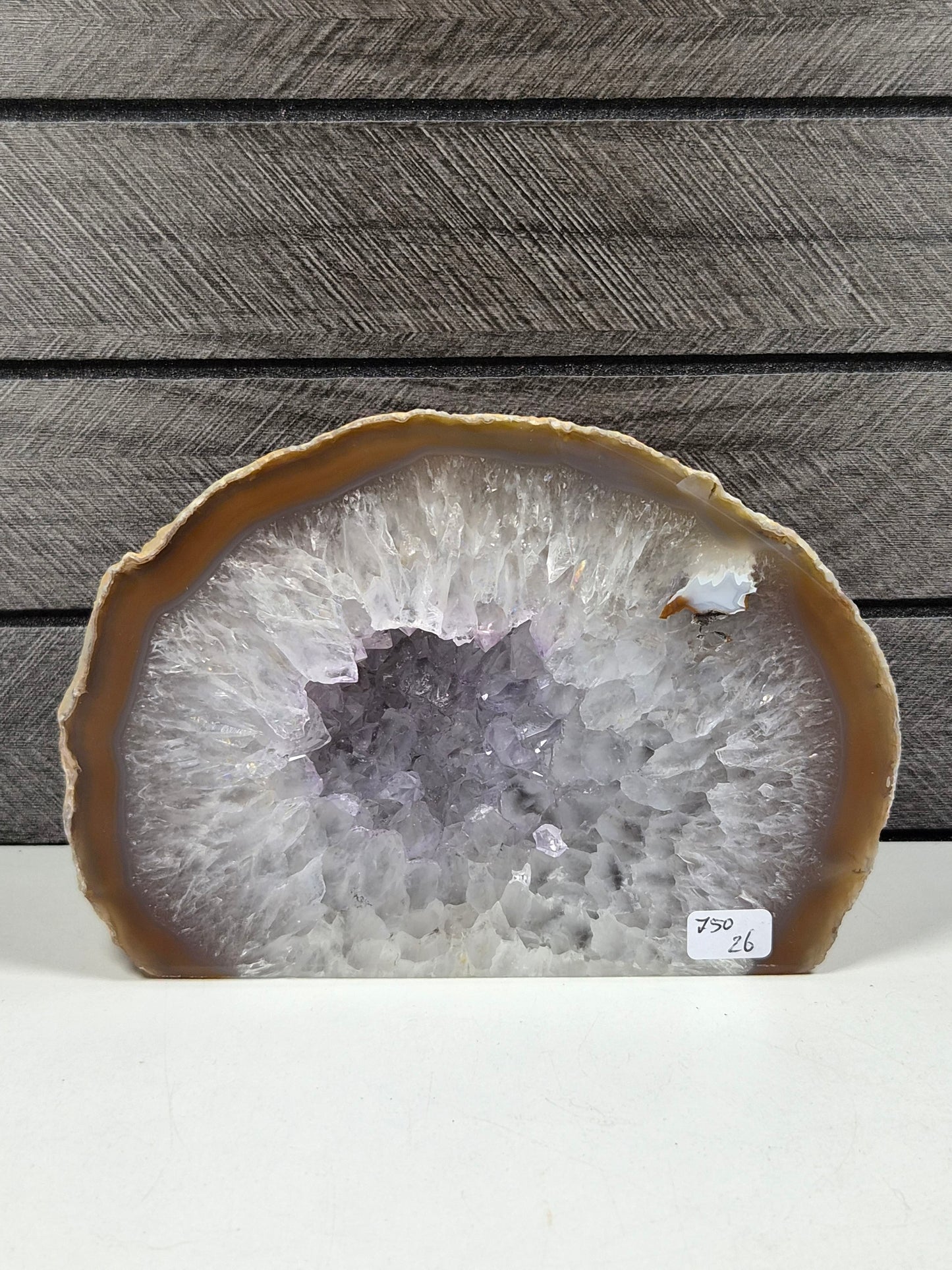 Agaat Geode op standvlak 750 gram