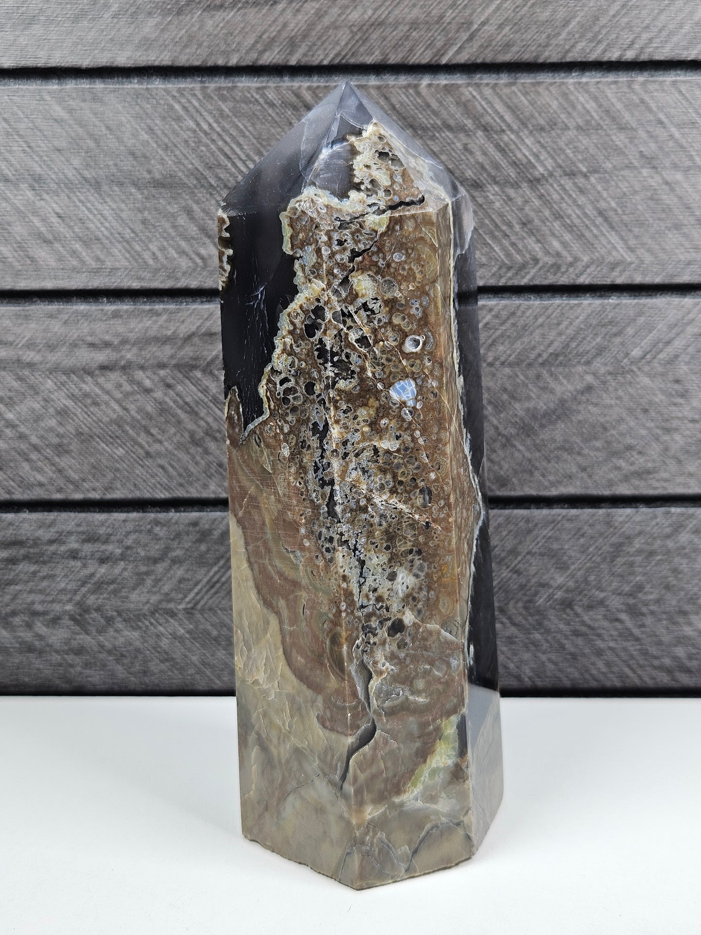 Vulkaan agaat toren 382 gram