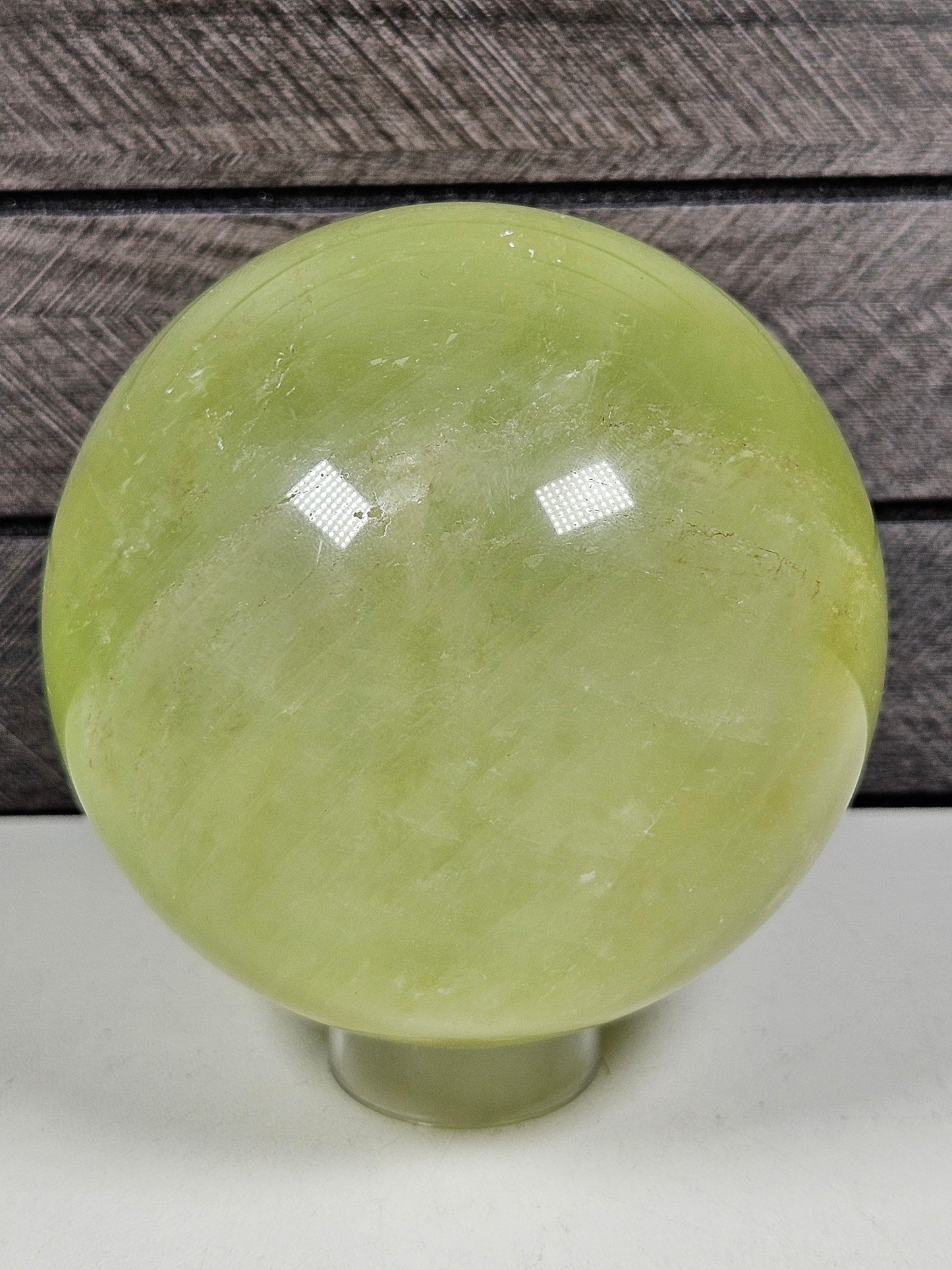 Groene optisch calciet bol 1102 gram