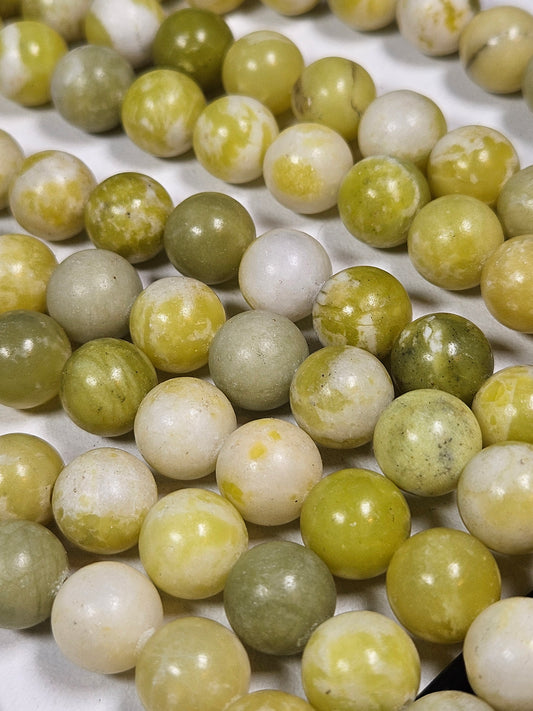 Limoengroene Jade kralenstreng 10mm