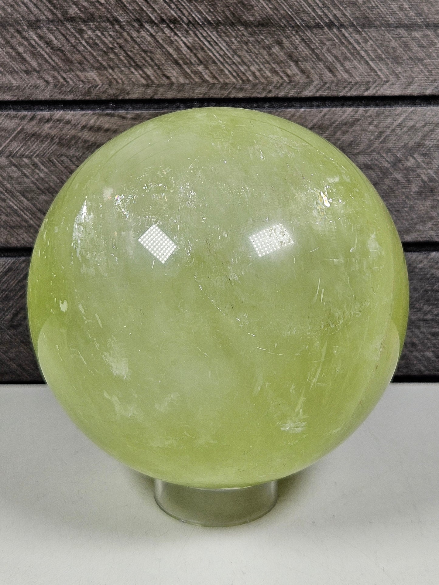 Groene optisch calciet bol 1102 gram