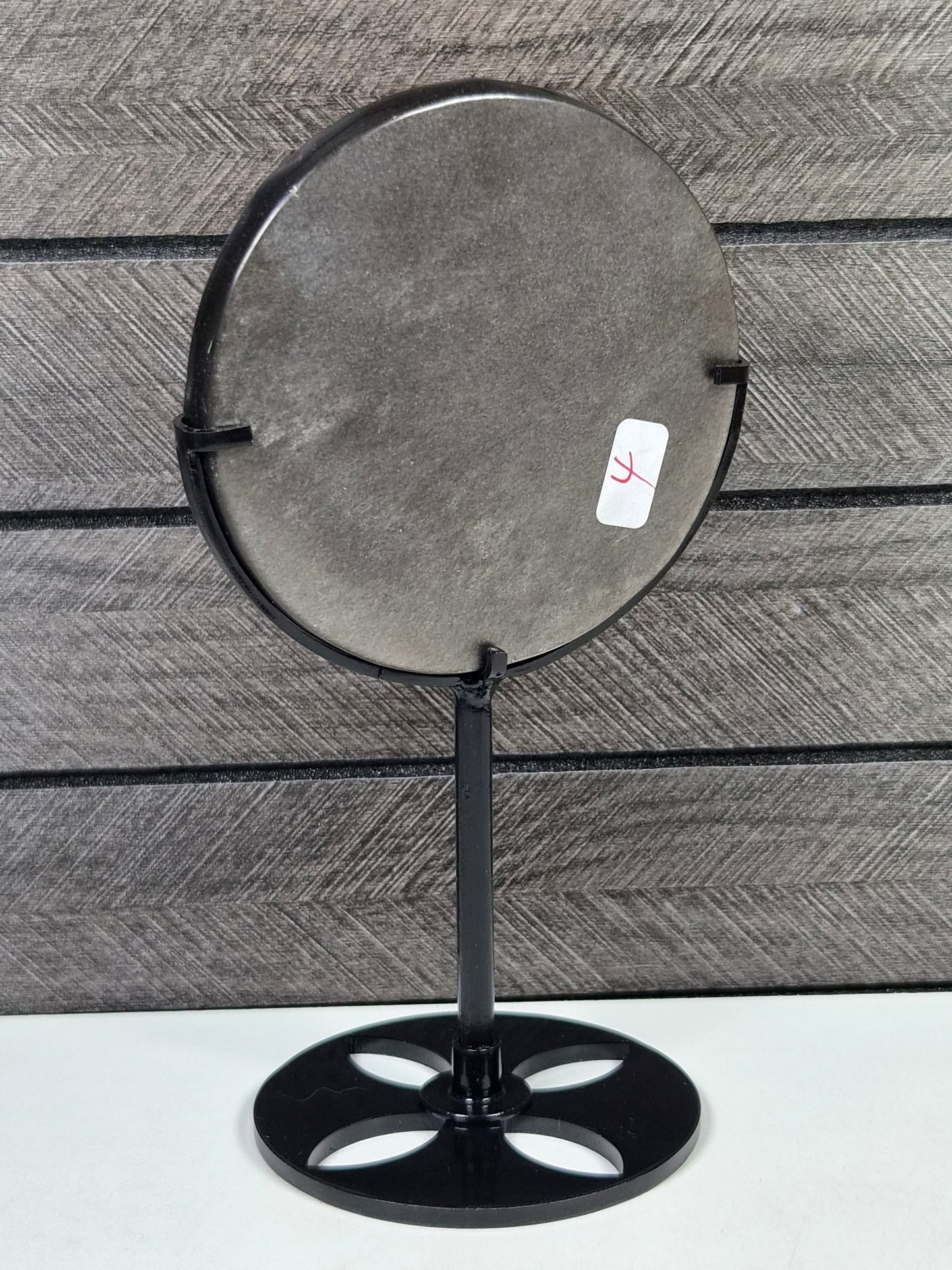 Zilver Obsidiaan Draak op standaard