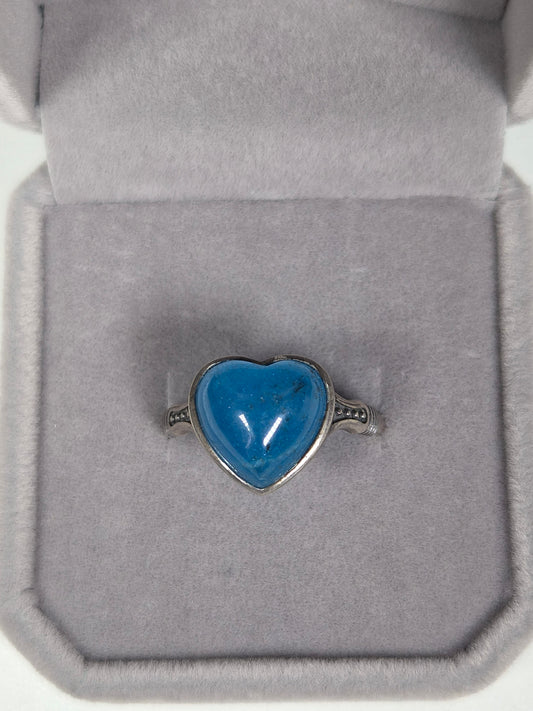 Blauwe apatiet s925 (zilver) verstelbare ring nr17