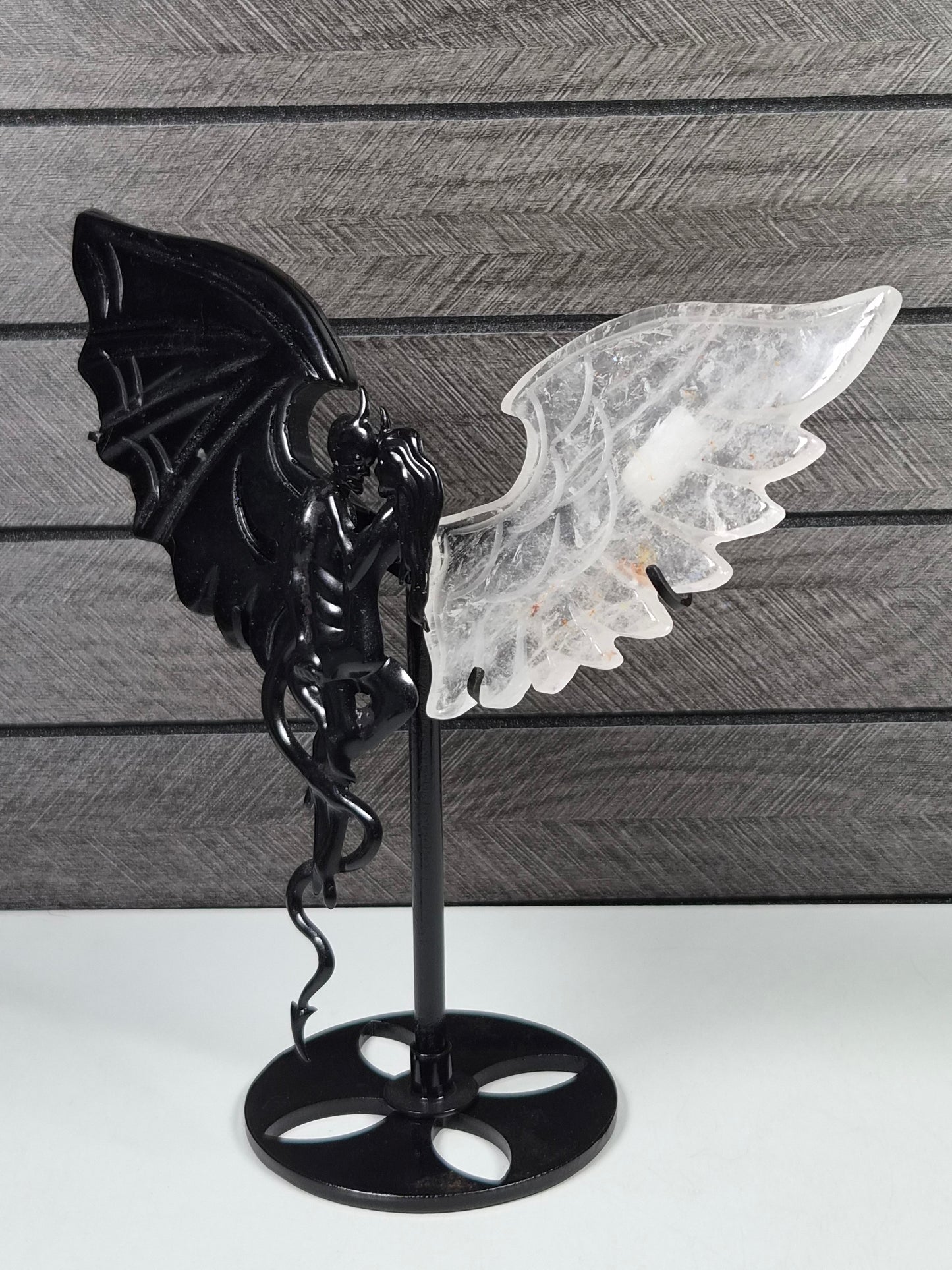 Obsidiaan Duivel Bergkristal Engel Koppel nr7