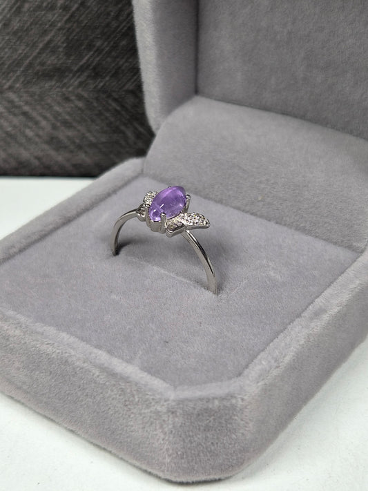 Amethist s925 (zilver) verstelbare ring nr15