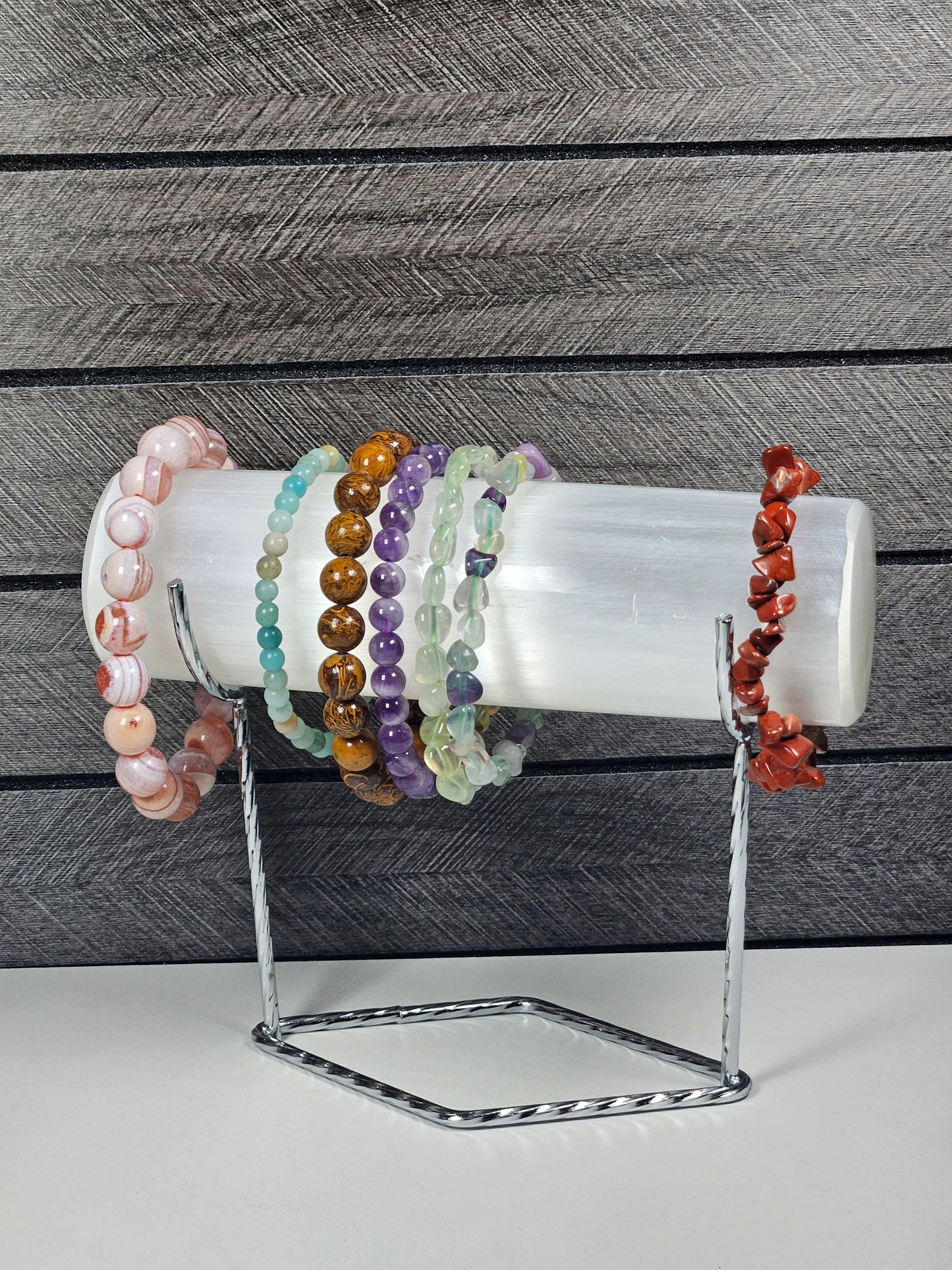 Selenietstaaf 15 cm met houder Zilver (voor het reinigen en opladen van o.a. armbanden)