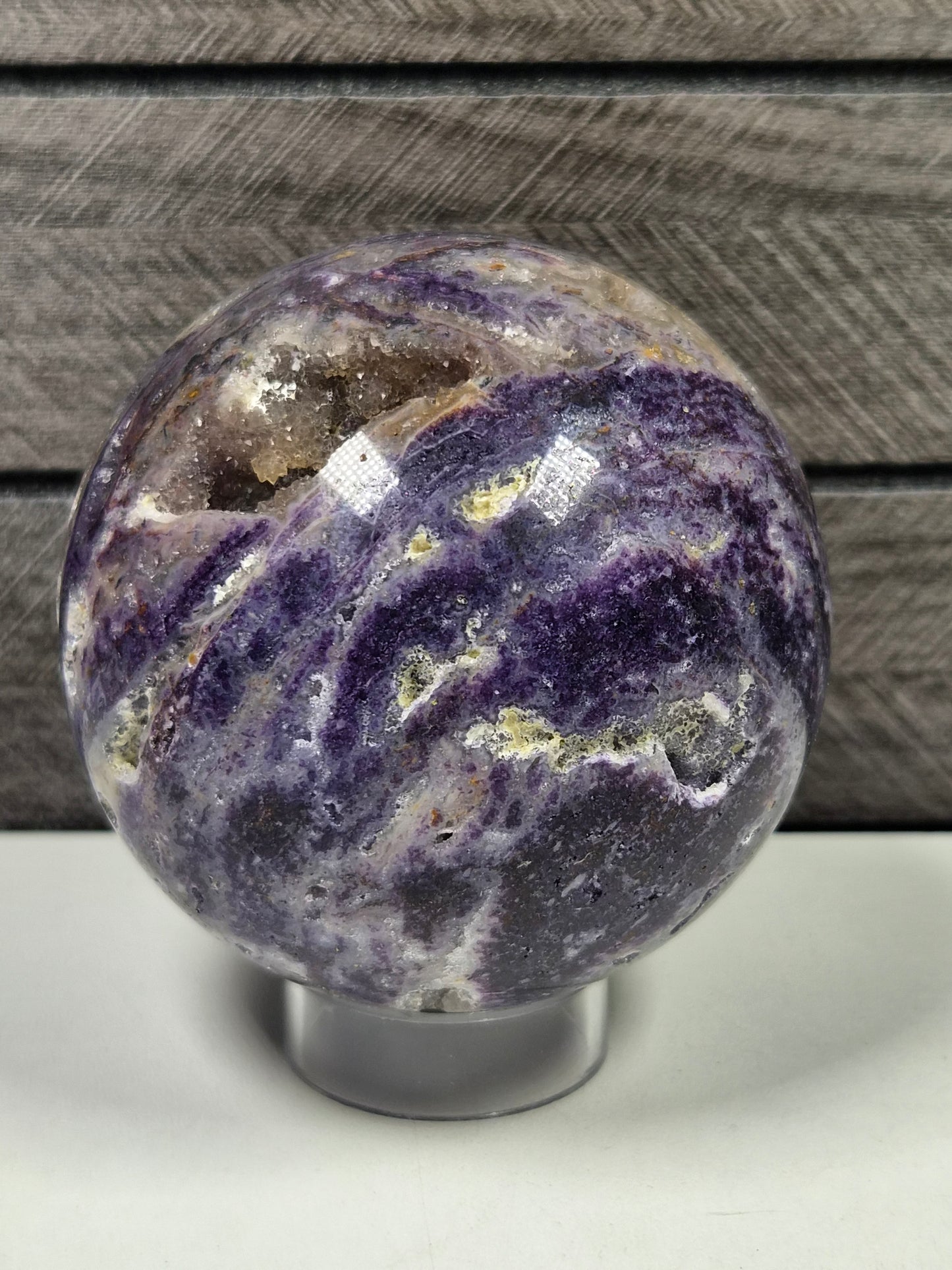 Fluoriet Chalcedoon mix bol 484 gram