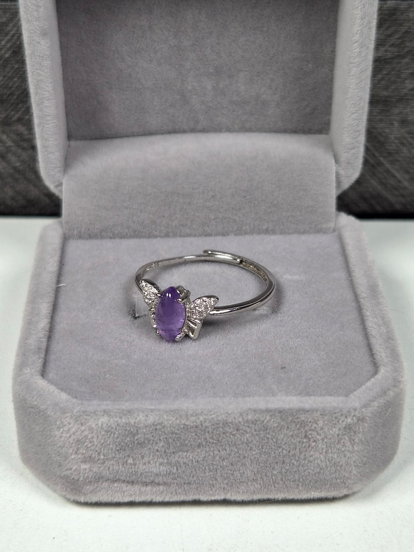 Amethist s925 (zilver) verstelbare ring nr15