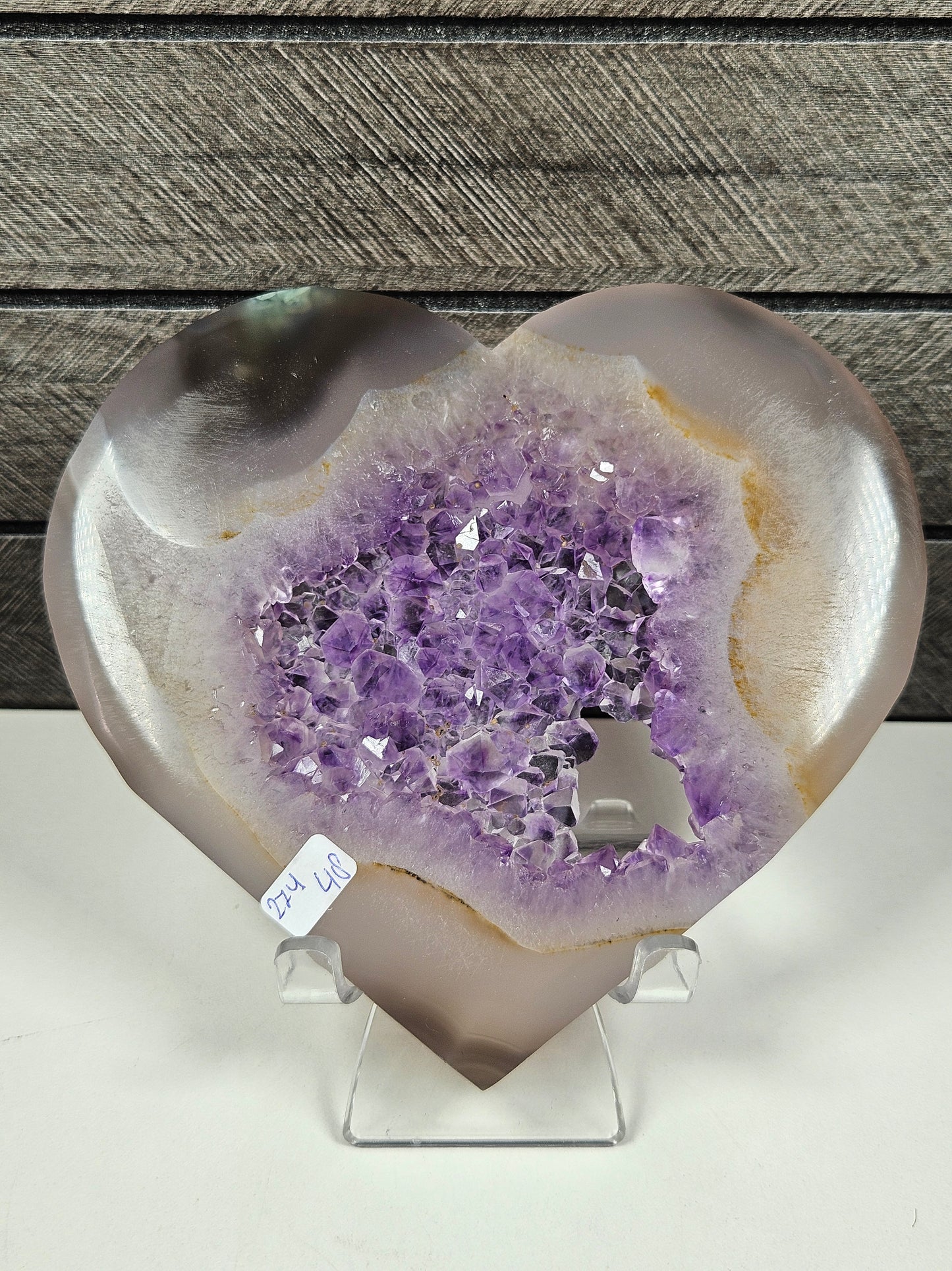 Amethist in agaat hart 274 gram