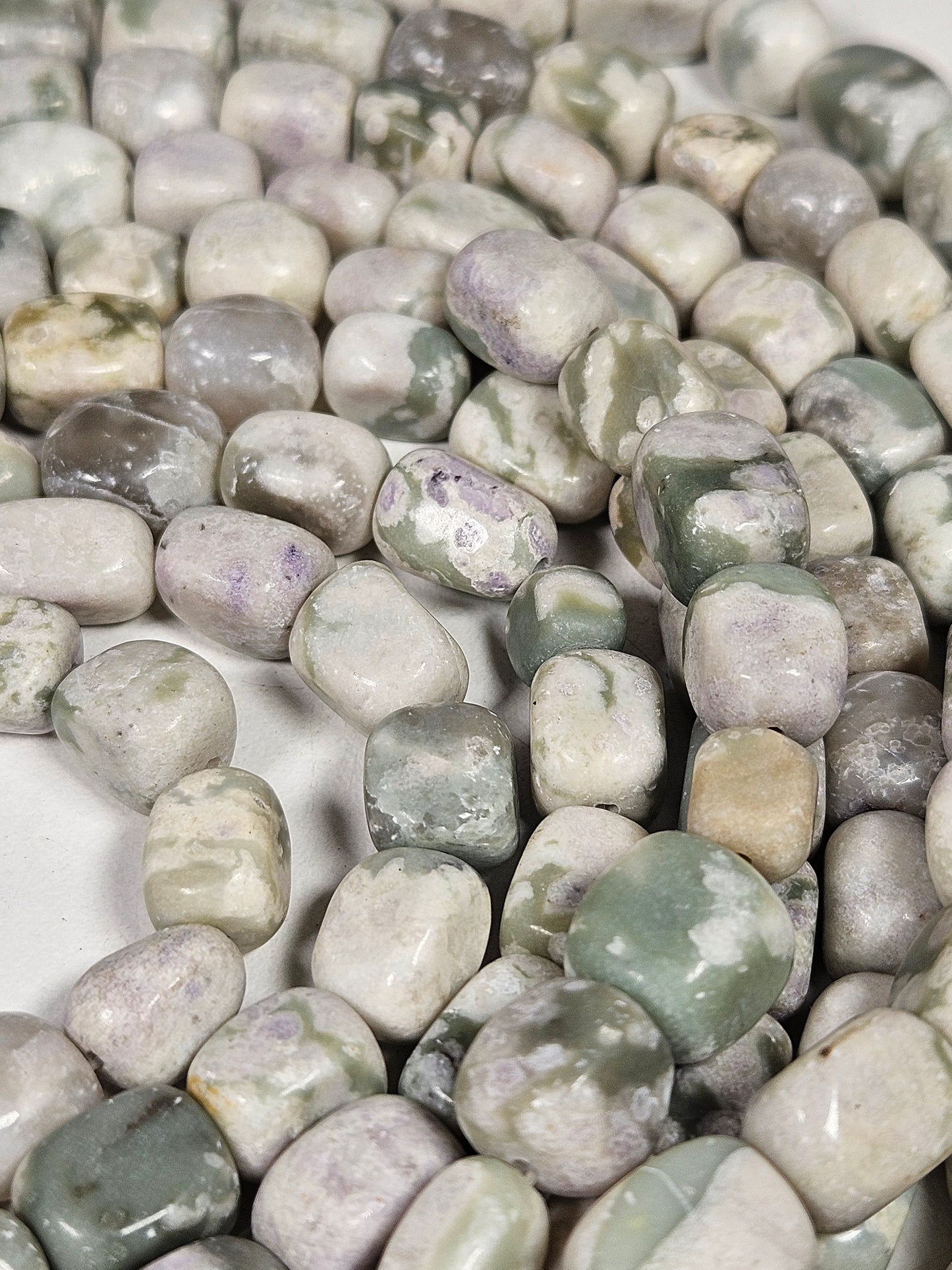 Peace Jade trommelsteen kralenstreng 9mm