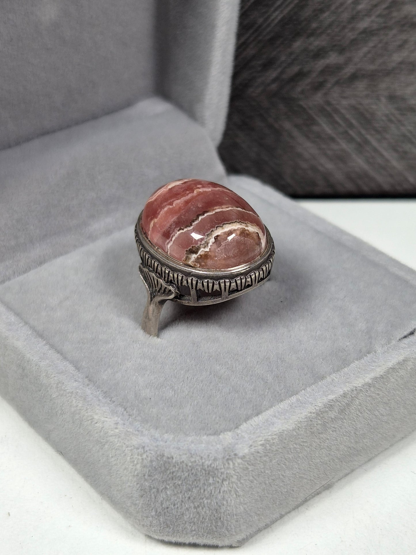 Rhodochrosiet s925 (zilver) verstelbare ring nr20